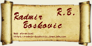 Radmir Bošković vizit kartica